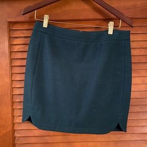 Jade green wool mini skirt
